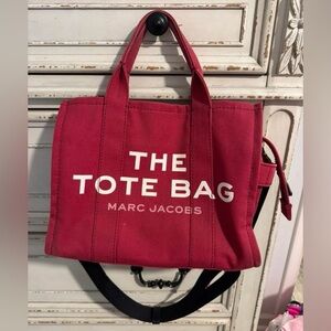 Marc Jacobs Bold Red Tote with White Lettering